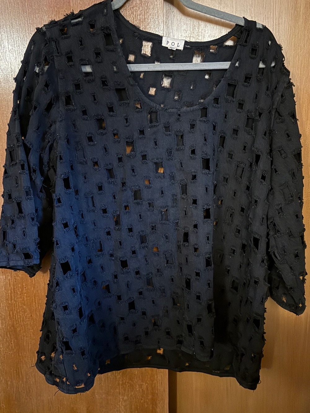💙5/$25💙 POL Black Openwork Women's Top